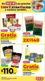 Folleto HEB semana 38 Página 6: Heb - queso rallado €110,00, Heb - rajas de chile poblano congeladas €140,00