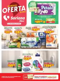 Folleto Soriana Híper semana 38 Página 1: Soriana - papel higi0999nico €69,00, Valley foods - arroz super extra €18,00