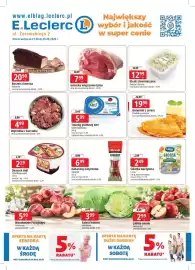 E.Leclerc gazetka | Elblag Strona 1: Kluski ziemniaczane Świeże i Zielone €12,99, Naleśniki z serem Produkcja własna €19,90