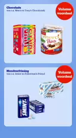 Bol.com folder Pagina 10: Chocolade van o.a. Merci en Tony's Chocolonely Volume voordeel 100 TINY TONY'S alle smaken van de