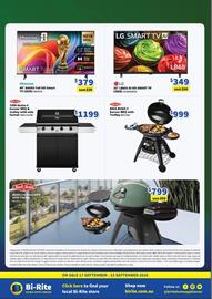 Bi-Rite catalogue Page 10: Bigg Bugg 2 burner BBQ with Trolley €999,00, Hisense 40" A4SAU Full HD Smart TV (2026) €379,00