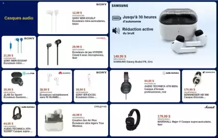 Canada Computers flyer Page 10: Samsung Galaxy Buds3 FE €149,99, JLAB Go Sport+ Écouteurs boutons... €35,99