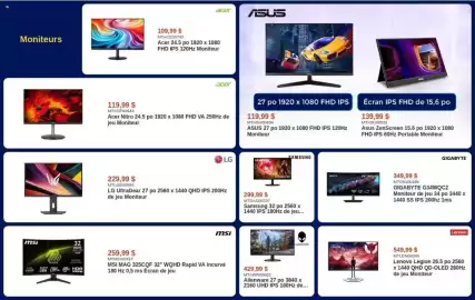 Canada Computers flyer Page 5: Alienware 27 po 3840 x 2160 UHD IPS 180Hz de... €429,99
