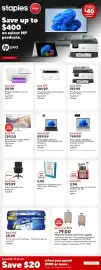 Staples flyer Page 1: Hp 14 laptop €599,99, Hp 16 laptop €799,99