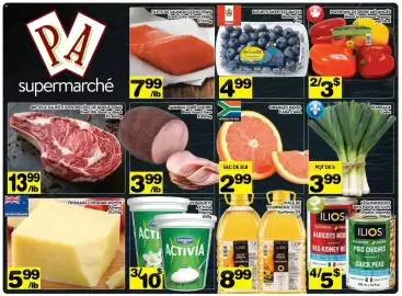 Supermarché PA flyer week 39 Page 1: Danone Activia Yogurts €10,00, Fresh Rib Steak or Roast €13,99