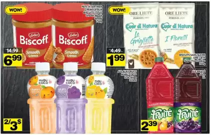 Supermarché PA flyer week 39 Page 8: WOW! lotus Biscoff Smooth Crémeux cookie spread pâte à tartine MABU COCO ORANGE JUICE