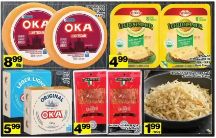 Supermarché PA flyer week 39 Page 9: Oka cheese €5,99, Fromage cheddar fortirapé shredded strong cheese €1,99