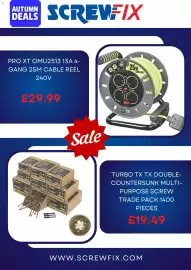 Screwfix catalogue Page 3: Pro Xt OMU2513 13a 4-gang 25m cable reel 240v €29,99