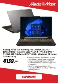Media Markt gazetka tydzień 38 Strona 9: Laptop ASUS TUF Gaming F16 €4.159,00