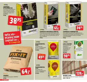 Jem & fix tilbudsavis uge 39 Side 10: Rionet 5 mm €139,00, Weber Cempexo universalmørtel €65,00