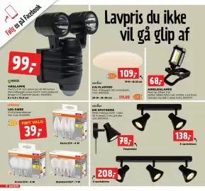 Jem & fix tilbudsavis uge 39 Side 18: Arbejdslampe €68,00, Nordlux Kai Plafond €109,00