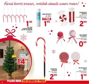 Trafic folder Pagina 2: Decoratief snoepje €2,99, Sneeuwspray €1,99