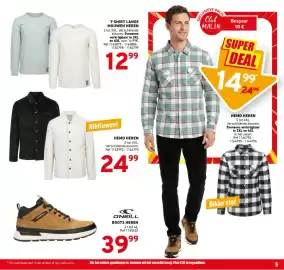Trafic folder Pagina 5: Hemd heren €24,99, T-shirt lange mouwen heren €12,99