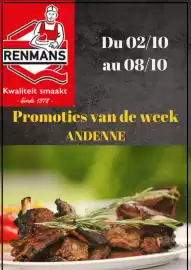 Renmans folder week 40 Pagina 1: (B) RENMANS Du 02/10 Kwaliteit smaakt -Sinds 1978- au 08/10 Promoties van de week ANDENNE