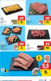 Carrefour folder Pagina 17: Rundergehakt Carrefour €11,89, Runderstoofvlees Carrefour €14,99