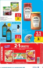 Carrefour folder Pagina 3: Peulvruchten en mais Bonduelle €2,30, Warme sauzen Heinz €3,05
