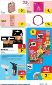 Carrefour folder Pagina 41: Duracell set van 16 batterijen power boost €9,99, Set van 3 balpennen Pink Ribbon €9,99