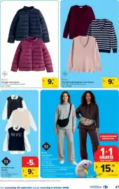 Carrefour folder Pagina 47: Broek voor dames €15,99, Trui met kasjmiergevoel voor dames €9,99