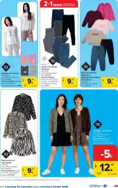 Carrefour folder Pagina 49: Bloes met print voor dames €9,99, Cardigan voor dames €12,99