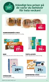 Tempo reklamblad vecka 39 Sida 6: Strösocker Garant €25,50, Corny hamburgerbröd €27,00