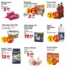 Tabloide Dia Página 1: Marilan - biscoito €4,99, Dia - água sanitária €3,99