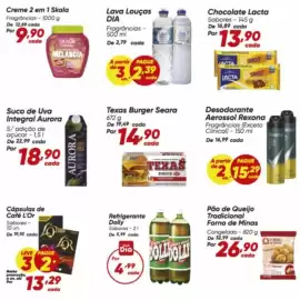 Tabloide Dia Página 5: Dolly - refrigerante €4,99, Forno de minas - pão de queijo tradicional €26,90