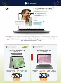 Volantino Unieuro Pagina 2: Acer Chromebook Spin 314 €429,90, Lenovo Chromebook Duet €329,90