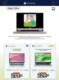Volantino Unieuro Pagina 4: HP Chromebook 14ANM0010NLX €279,90, Acer Aspire Chromebook 315 €229,90