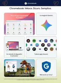 Volantino Unieuro Pagina 6: OD chromebook Chromebook: Veloce. Sicuro. Semplice. ୭ Ricco di app e funzionalità di Google. G