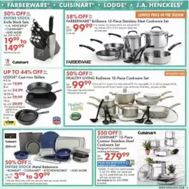 Boscov's weekly ad Page 13: Cuisinart knife block sets €19,99, Lodge cast-iron skillets €19,99