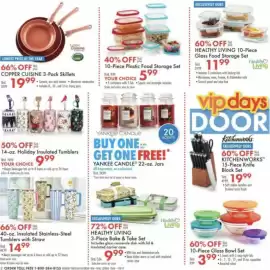 Boscov's weekly ad Page 2: Holiday Insulated Tumblers €9,99, Healthy Living Glass Food Storage Set €11,99
