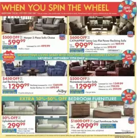Boscov's weekly ad Page 21: Harper 2-Piece Sofa Chaise €499,99, Joel Reclining Sofa €1.299,99