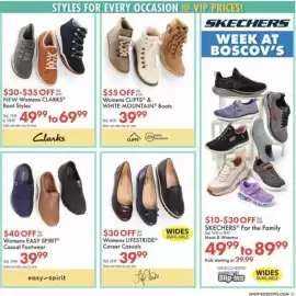 Boscov's weekly ad Page 31: Womens Cliffs & White Mountain Boots €39,99, New Womens Clarks Boot Styles €49,99