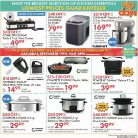 Boscov's weekly ad Page 9: Complete Cuisine Casserole Slow Cooker €29,99, Hamilton Beach Hand Mixer With Snap-On Case €14,99