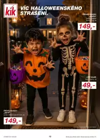 Lidl leták Strana 10: kik VÍC HALLOWEENSKÉHO STRAŠENÍ. Dětský kostým „dýně“ jedna velikost pro 3-5 let, za 149,- Dětský