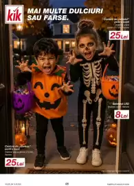 Catalog Lidl Pagină 8: kik MAI MULTE DULCIURI SAU FARSE. Costum de,,dovleac" pentru copii mărime unică pentru 3-5 ani