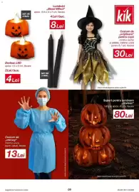 Catalog Lidl Pagină 9: Dovleac LED €4,00, Kik costum de vrajitoare €30,00