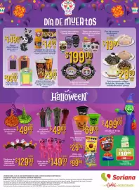 Folleto Soriana Mercado semana 38 Página 8: Veladora de plástico día de muertos €1.490,00, Peluche de esqueleto €149,00