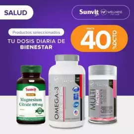 Catálogo All Nutrition Página 4: SALUD Productos seleccionados TU DOSIS DIARIA DE BIENESTAR Sunvit SLY CAME Magnesium