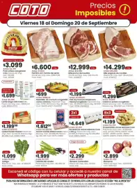 Catálogo Coto Página 1: Coto - pollo entero congelado €3.099,00, Pechito con manta de cerdo €6.600,00