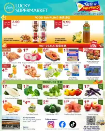 Lucky Supermarket flyer week 38 Page 1: Shanghai Bok Choy €0,99, Extra Fancy Royal Gala Apples €1,49