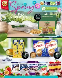 Super Save catalogue Page 45: Cremora Creamer €48,99, Parmalat vanilla flavoured custard €19,99