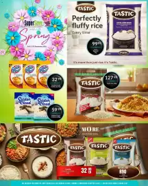 Super Save catalogue Page 6: Tastic Basmati €99,99, Golden Cloud Peppermint Tart Dessert Mix €59,99
