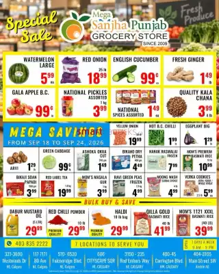 Mega Sanjha Punjab Grocery Store flyer (valid until 24-09)