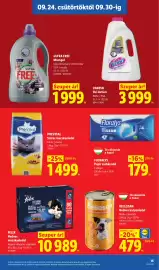 Lidl akciós újság hét 39 Oldal 15: FELIX NEDVES MACSKAELEDEL €10.989,00, FLORALYS €179,00