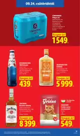 Lidl akciós újság hét 39 Oldal 17: NashiDay Golden Száraz Macskaeledel €549,00, JIM BEAM Bourbon whiskey €8.399,00