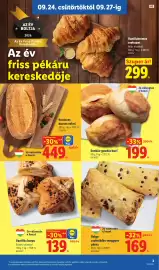 Lidl akciós újság hét 39 Oldal 3: Vaníliakrémes croissant €299,00, Sonkás-goudás buci €199,00