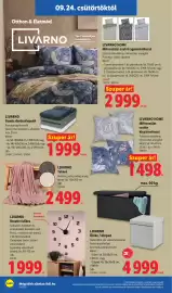 Lidl akciós újság hét 39 Oldal 30: LIVARNO Ülőke / ülőpad €4.999,00, Livarno Takaró €2.499,00
