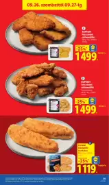 Lidl akciós újság hét 39 Oldal 35: Alaszkai tőkehalfilé bundában €1.119,00, Roppant friss rántott csirkemellfilé €1.499,00