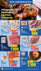 Lidl akciós újság hét 39 Oldal 4: HÚSFARM Friss pulykanyak €999,00, HÚSFARM €1.179,00